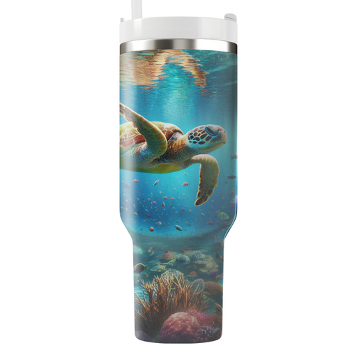 Serene Sea Turtle  Tumblers With Lids