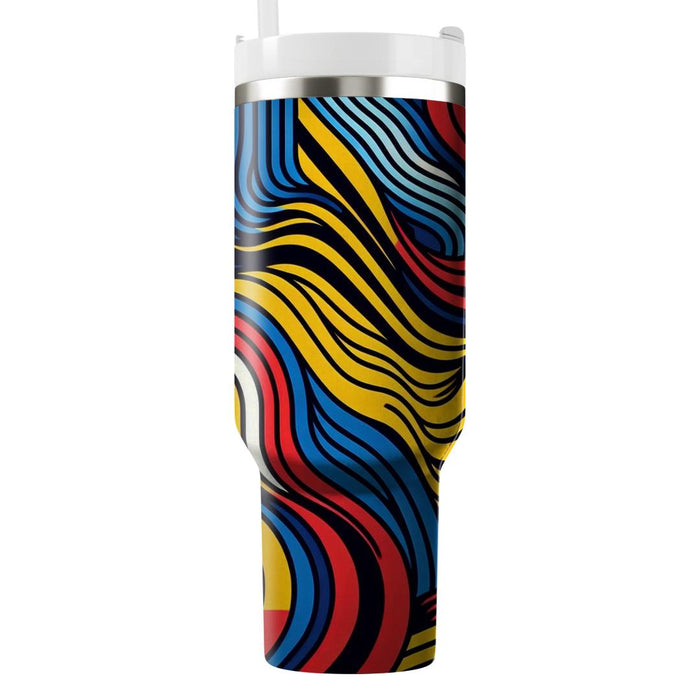 Retro Funky Lines  Unique Tumblers