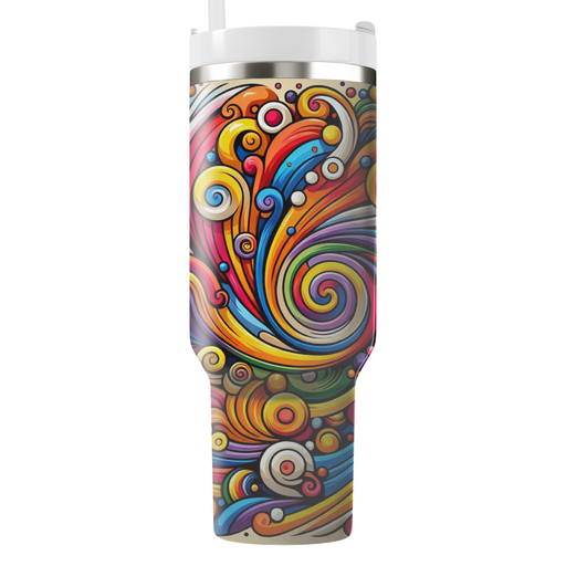 Retro Rainbow Swirls  Tumblers For Gifts