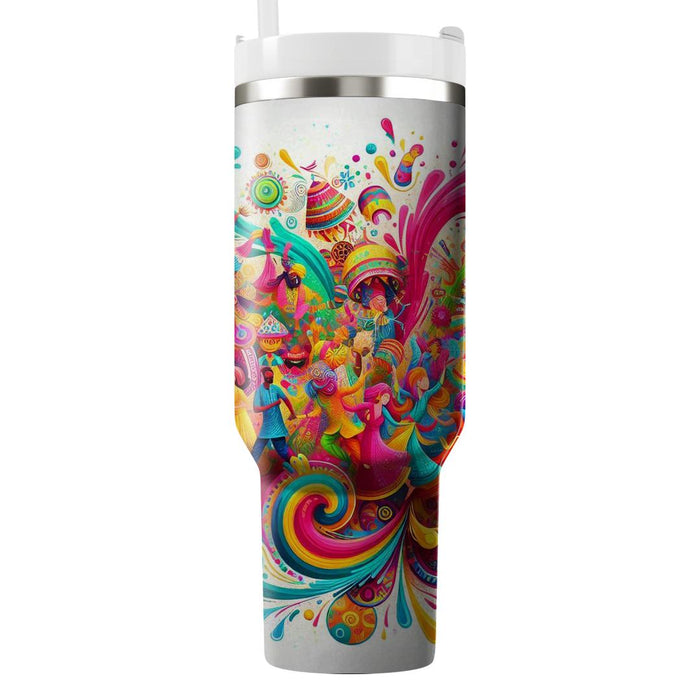 The Dance Of Joy - A Holi Festival  Custom Tumblers