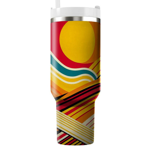 Vintage Sunshine Stripes  Tumblers With Lids