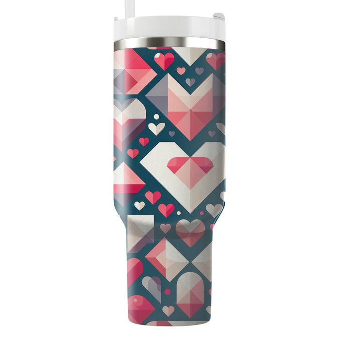 Whimsical Geometric Hearts  Decorative Tumblers