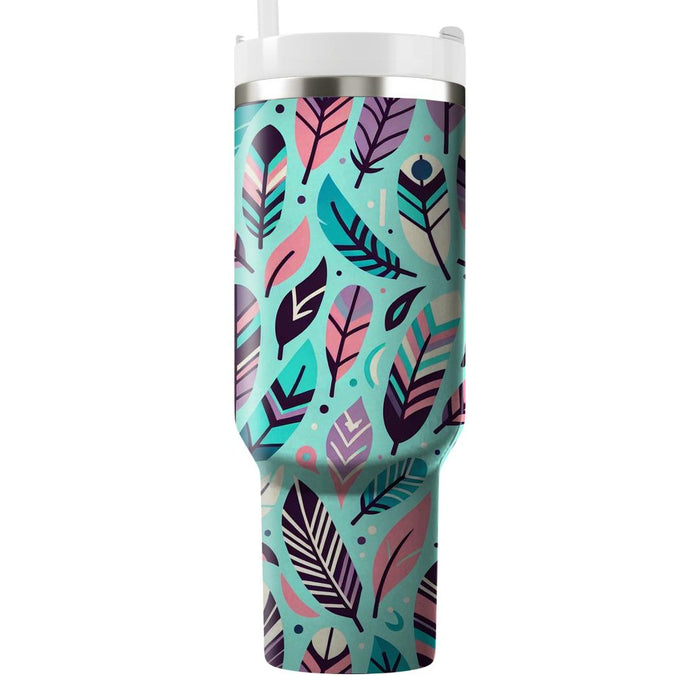 Vibrant Feather Pattern  Insulated Tumblers