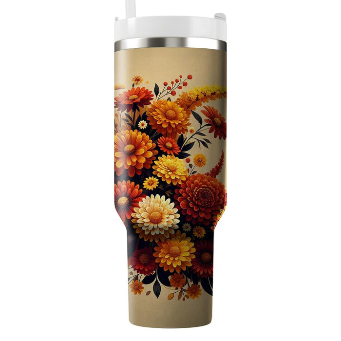 Autumn Floral Whirl  Unique Tumblers