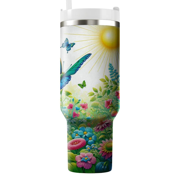 Floral Butterfly Embrace  Decorative Tumblers