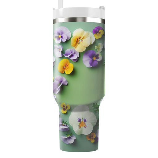 Vibrant Pansy Paradise  Custom Tumblers