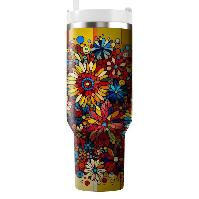 Retro Floral Mosaic  Decorative Tumblers