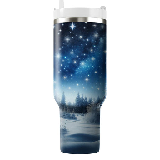 Winter's Silver Night  Travel Tumblers