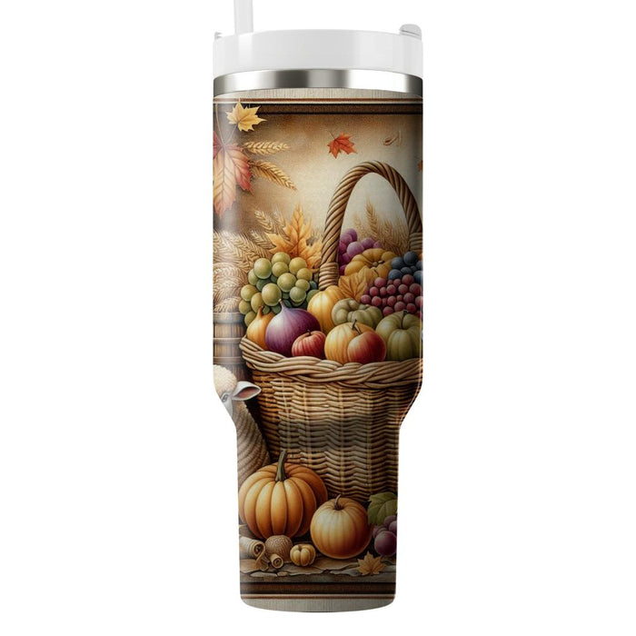 Vintage Inspired Harvest Festival Travel Tumblers