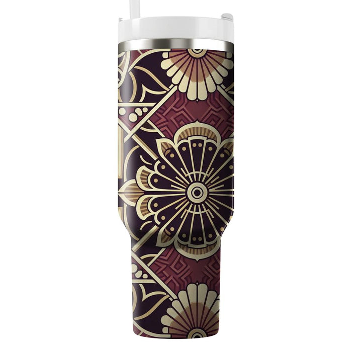 Art Deco Fan Motif  Personalized Tumblers