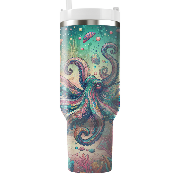 Whimsical Octopus Garden  Tumblers With Lids