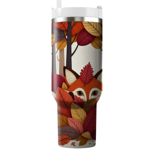 Whimsical Fox In The Woods  Personalized Tumblers