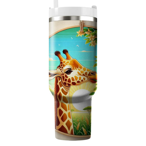 Gentle Giraffe Reach  Tumblers With Lids