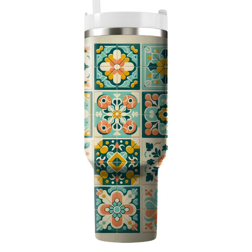 Aesthetic Retro Tiles  Insulated Tumblers