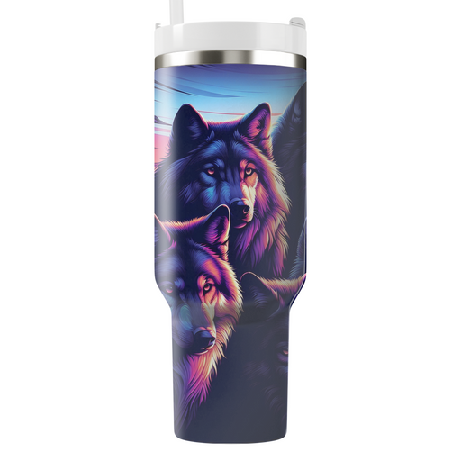 Wild Wolves At Twilight  Personalized Tumblers