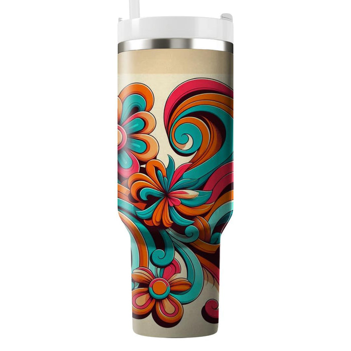 Groovy Floral Whirl  Unique Tumblers