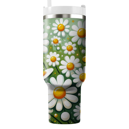 Whimsical Daisy Meadow  Personalized Tumblers