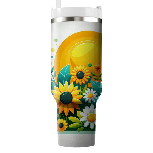 Sunkissed Floral Delight  Personalized Tumblers