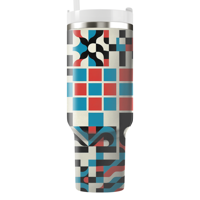 Retro Checkerboard Travel Tumblers