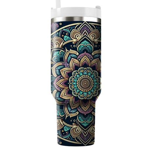 Artistic Floral Mandala  Personalized Tumblers