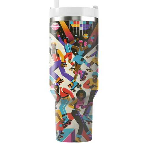 Funky 80s Roller Disco Poster Custom Tumblers