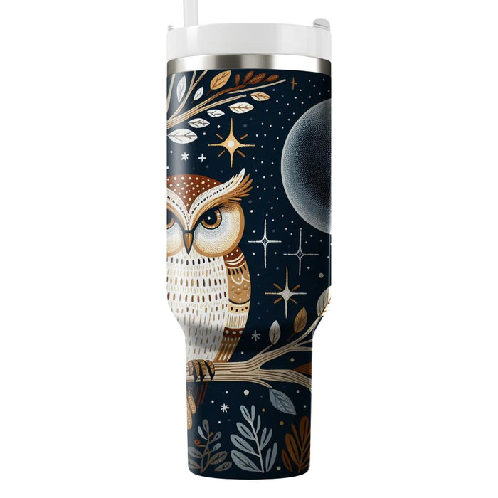 Whimsical Owl In The Moonlight  Custom Tumblers