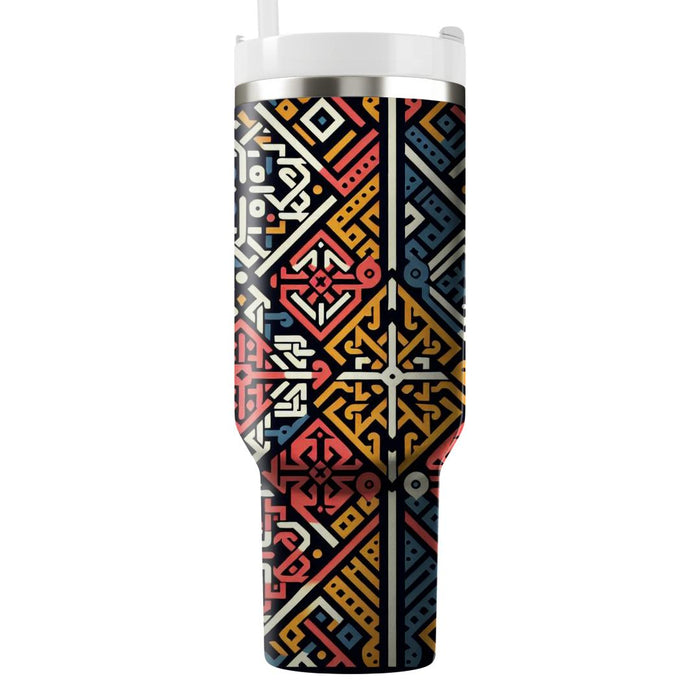 Vibrant Ethnic Lattice  Insulated Tumblers