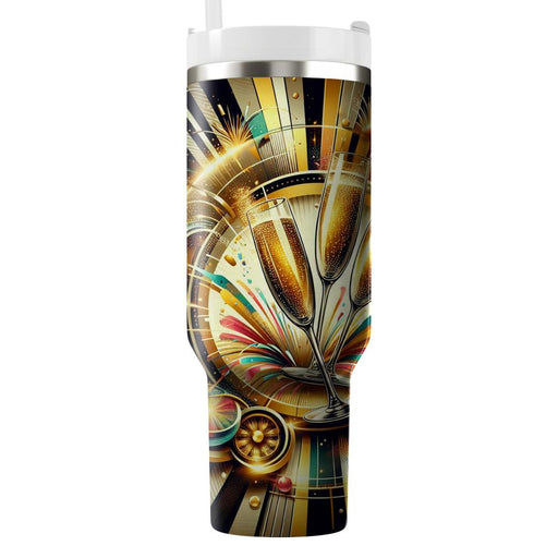 Bubbles Of Celebration - A New Year’s Eve  Tumblers With Lids