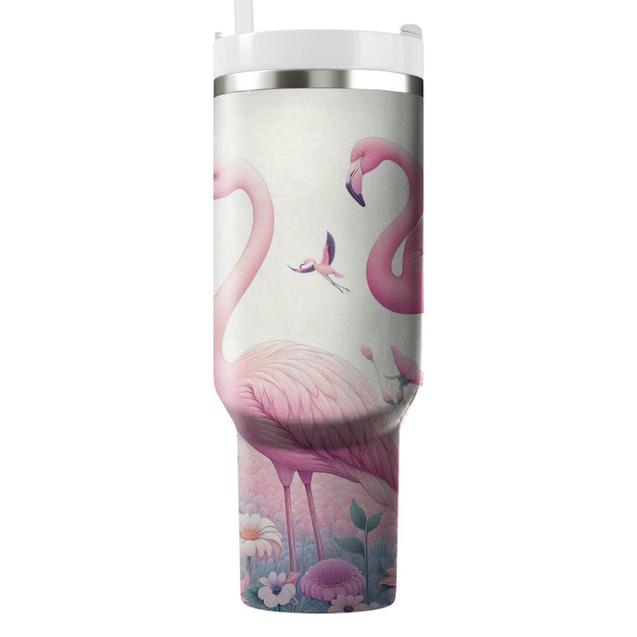 Floral Flamingo  Tumbler Cups