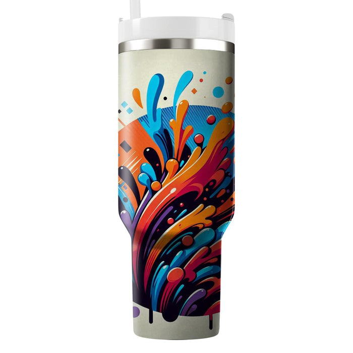 Vibrant Graffiti Splash  Decorative Tumblers