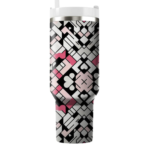 Geometric Heartbeat  Tumblers With Lids