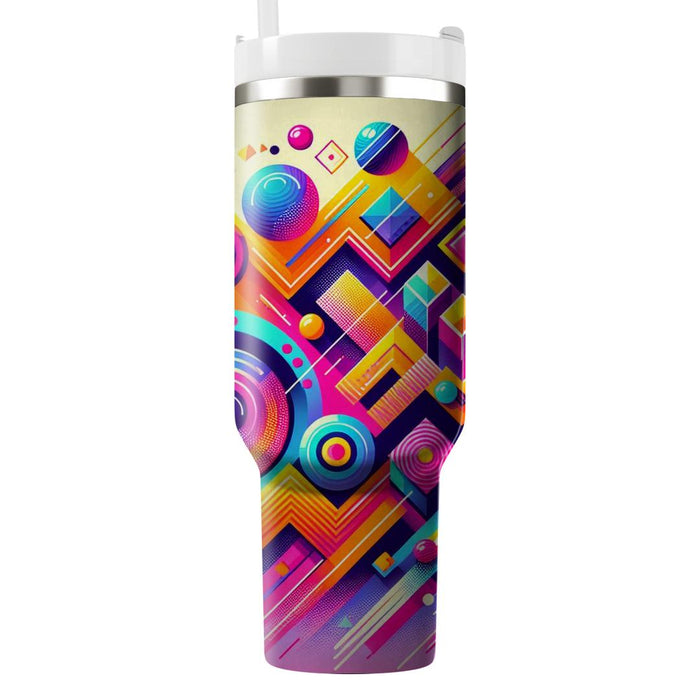 Bubbly 80s Shapes  Personalized Tumblers