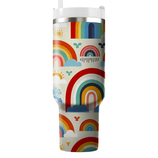 Whimsical Rainbow Pattern  Travel Tumblers