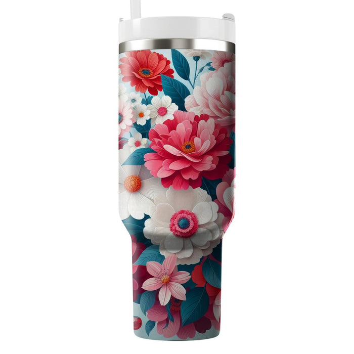 Floral Bliss Cascade  Personalized Tumblers