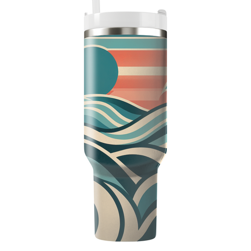 Retro Wave Patterns Travel Tumblers