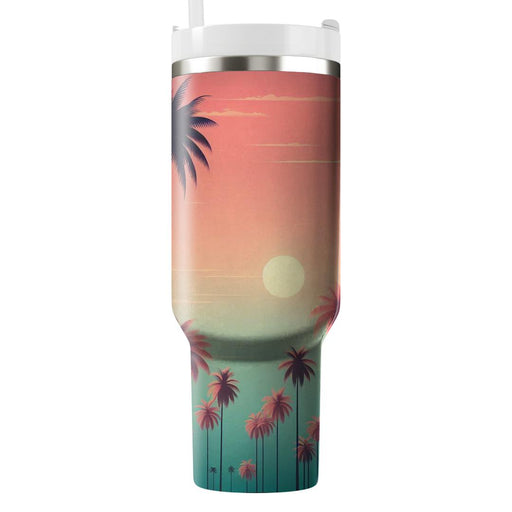 Retro Palm Paradise  Tumblers With Lids