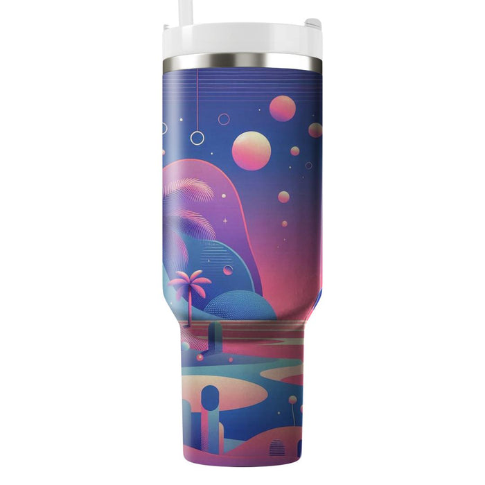 Vaporwave Paradise  Tumblers With Lids