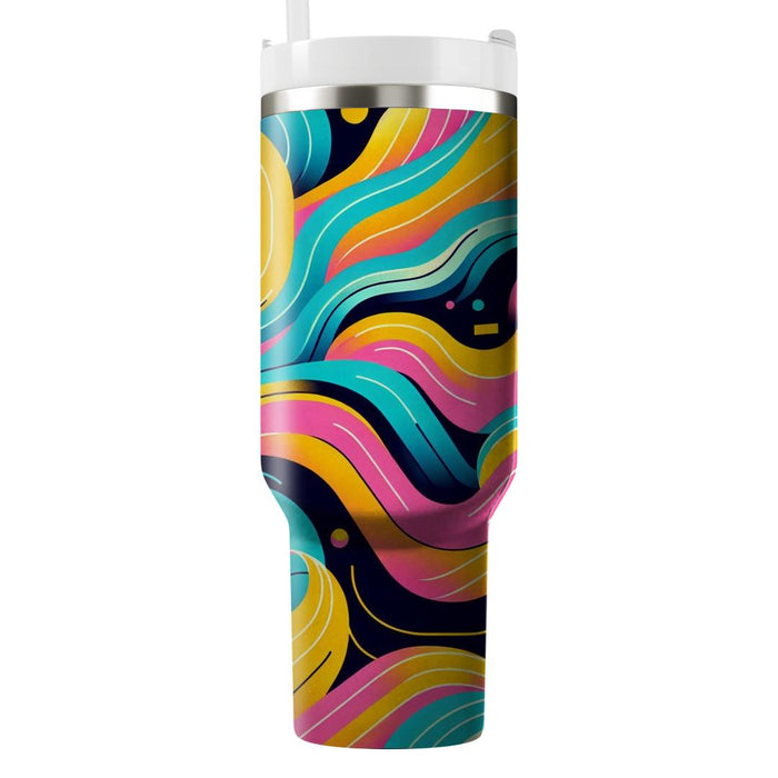 Vibrant Electric Wave  Personalized Tumblers