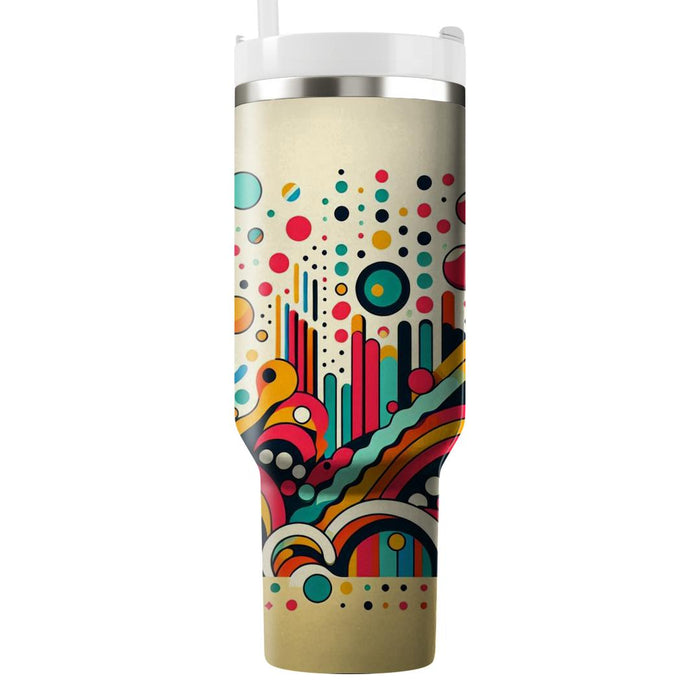 Funky Dots And Stripes  Personalized Tumblers