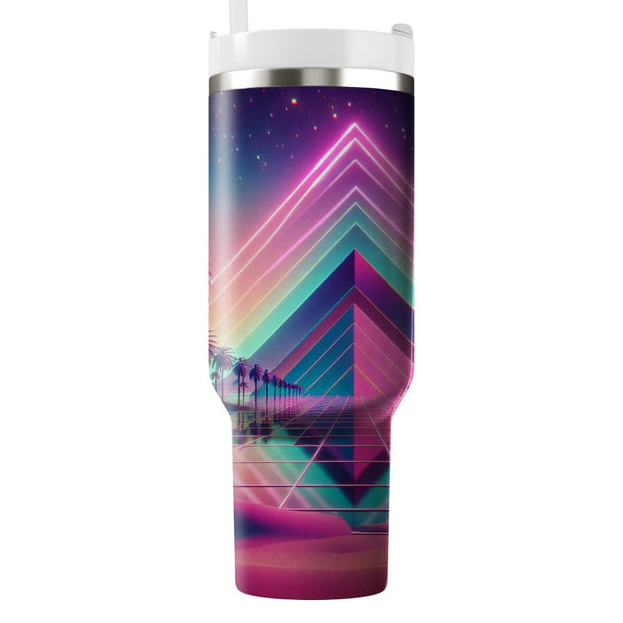 Synthwave Desert Oasis  Tumbler Cups