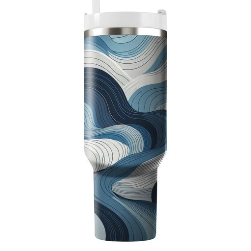 Abstract Linear Flow  Tumblers With Lids