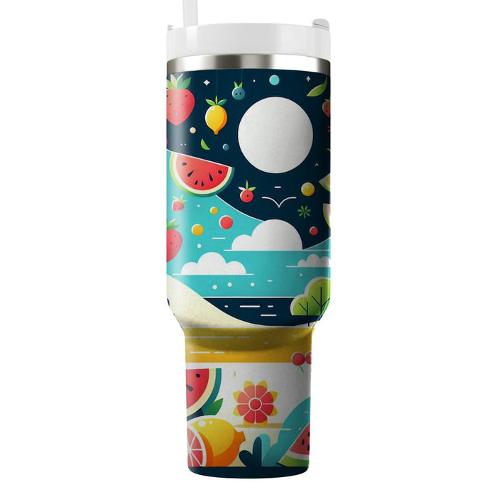 Whimsical Fruit Fiesta  Tumbler Cups