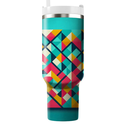 Vibrant Triangular Mosaic  Travel Tumblers