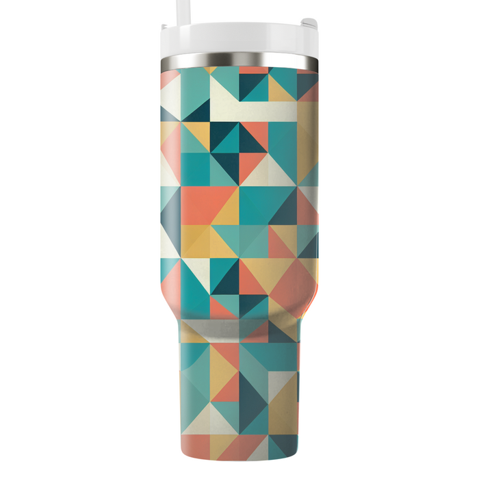 Geometric Triangular Mosaic Custom Tumblers