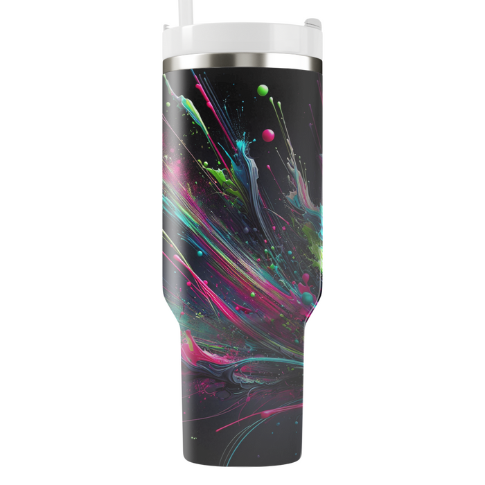 Neon Splatter  Personalized Tumblers