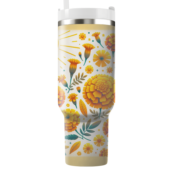 Sunny Marigold Mornings  Tumblers With Lids