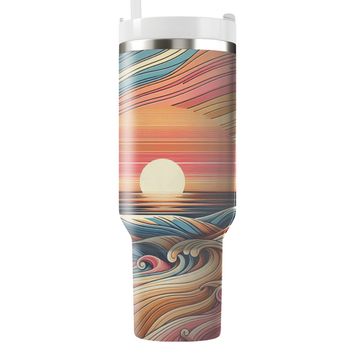 Sunset Ripple Waves  Unique Tumblers