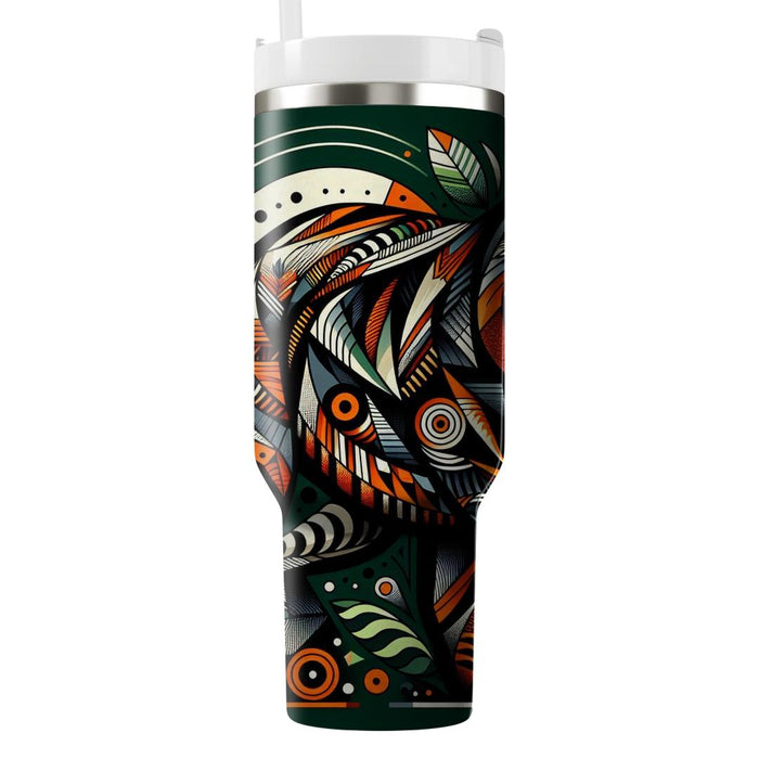 Geometric Tiger Spirit  Travel Tumblers