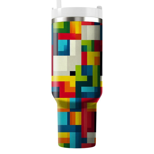 Bold Rainbow Blocks  Decorative Tumblers