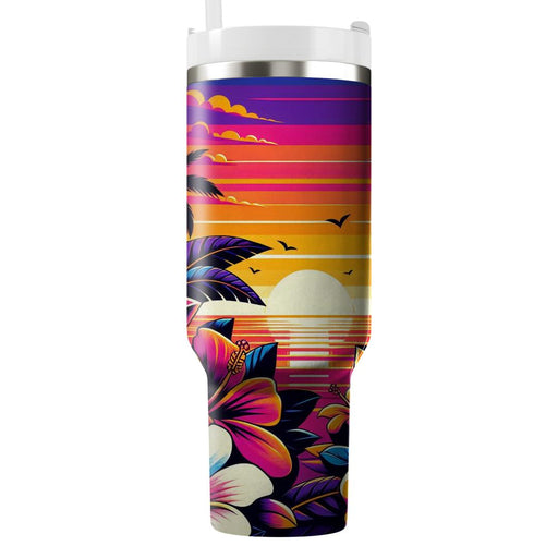 Tropical Sunset Blossom  Unique Tumblers